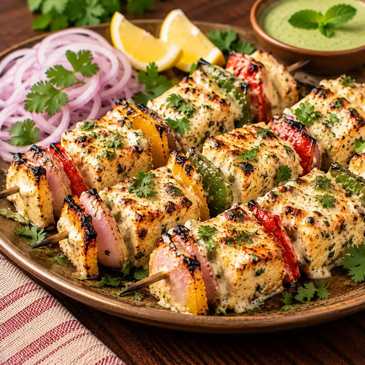 Malai Paneer Tikka — Succulent cubes of paneer are marinated in a rich, velvety malai cream at Apna Bazar - Eatery
